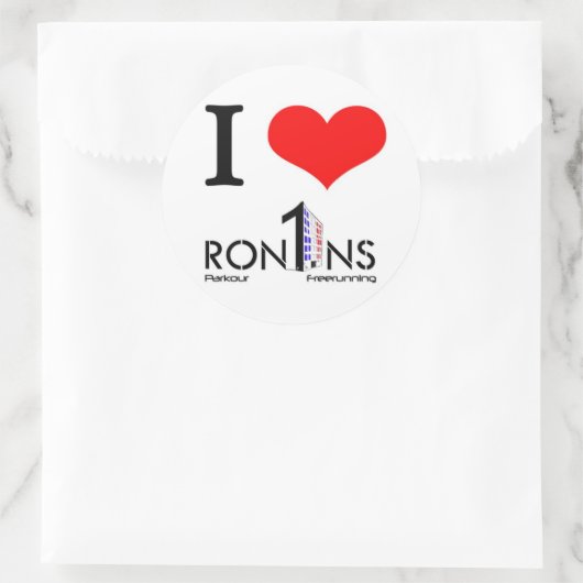 Witte en ronde sticker (Tas)