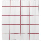 Witte en Roos gouden geometrische strips Douchegordijn (Voorkant)