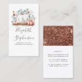 Witte en Roos gouden pompoenen Herfst oogst Decor Visitekaartje (Voorkant / Achterkant)