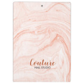 Witte en Roos-gouden rondzwervende rondjes Klembord (Achterkant)