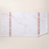 Witte en roos-goudfaux marmer strandlaken (Voorkant)