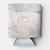 Witte en Roos goudgrijze Folie Gilt de bruid Blikjeskoeler (Voorkant)