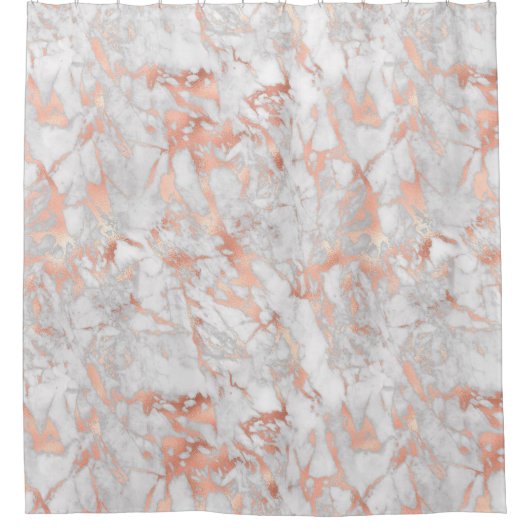 Witte en Roos goudmarmer Douchegordijn (Voorkant)