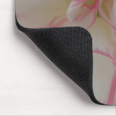Witte en roze anjer Mousepad Muismat (Hoek)