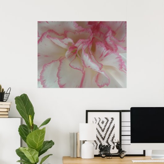 Witte en Roze Anjer Print (Thuiskantoor)