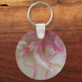 Witte en roze anjer Sleutelhanger (Voorkant)