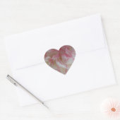 Witte en roze anjers hart sticker (Envelop)