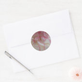 Witte en roze anjers ronde sticker (Envelop)