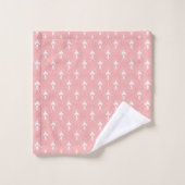 Witte en roze art-deco-patroon bad handdoek (Wasdoekje)