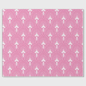 Witte en roze art-deco-patroon cadeaupapier (Vlak)