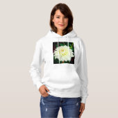 Witte en roze bloem hoodie (Voorkant volledig)
