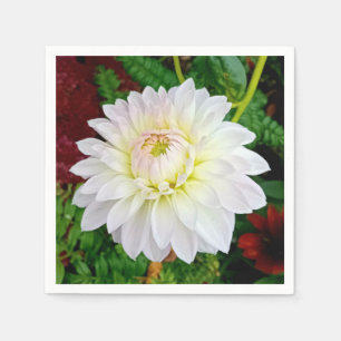 Witte en roze bloem servet