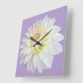 Witte en roze bloem vierkante klok (Hoek)
