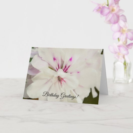 Witte en Roze Bloemen Bloemen Verjaardag Kaart (Orchidee)