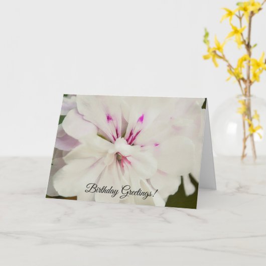 Witte en Roze Bloemen Bloemen Verjaardag Kaart (Gele Bloem)