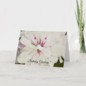Witte en Roze Bloemen Bloemen Verjaardag Kaart (Voorkant)