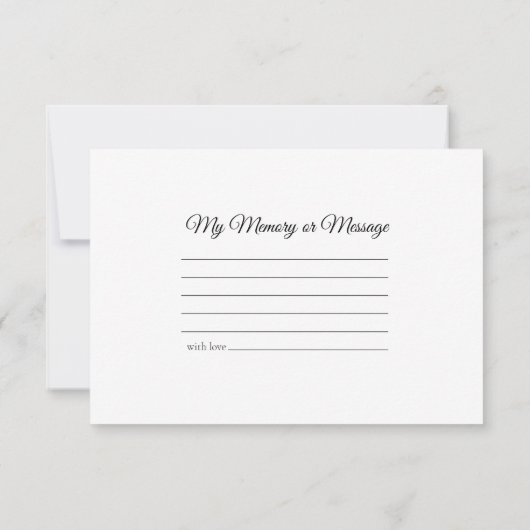 Witte en roze bloemen delen een geheugen begrafeni notitiekaartje (Achterkant)