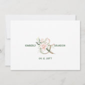 Witte en roze bloemen Hartelijk dank Bedankkaart (Achterkant)