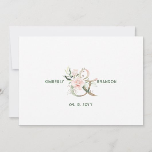 Witte en roze bloemen Hartelijk dank Bedankkaart (Achterkant)