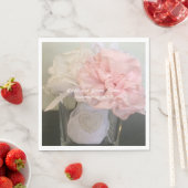 Witte en Roze Bloemen in Vase Servet (Insitu)