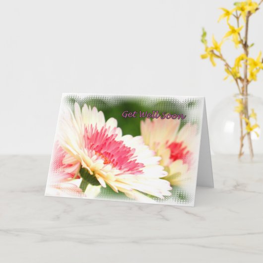 Witte en roze bloemen krijgen een goede kaart (Gele Bloem)