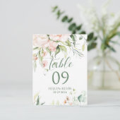 Witte en roze bloemen Tafelnummer (Staand voorkant)
