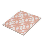 Witte en roze bloemen tegeltje (Zijkant)