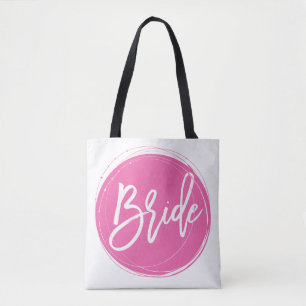 Witte en roze bruids-tassen voor de bruiloft tote bag