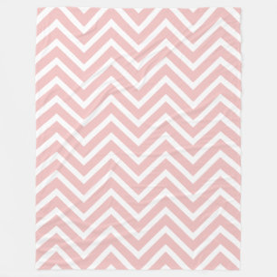 Witte en roze Chevron Pattern Blanket Fleece Deken