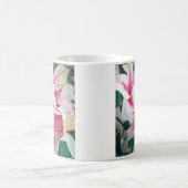 Witte en Roze daglly waterverf art flower Koffiemok (Center)