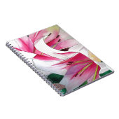 Witte en Roze daglly waterverf art flower Notitieboek (Rechterzijde)