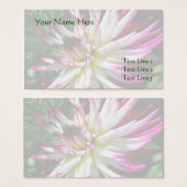 Witte en roze Dahlia Visitekaartje (Voorkant /achterkant)