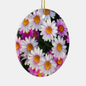 Witte en roze Daisy Flower Keramisch Ornament (Rechts)