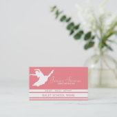Witte en roze dansschool instructeur visitekaartje (Staand voorkant)