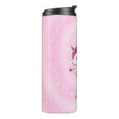 Witte en roze eenhoorn thermosbeker (Gedraaid links)