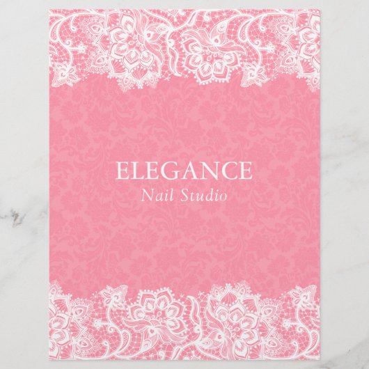 Witte en Roze Floral  kant Flyer (Voorkant)