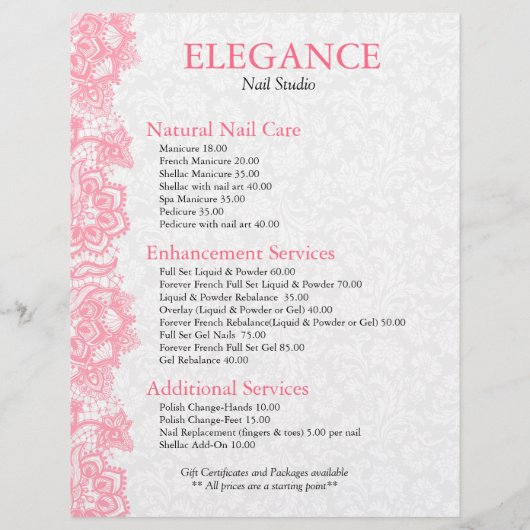 Witte en Roze Floral  kant Flyer (Achterkant)