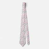 Witte en Roze Floral Stropdas (Voorkant)