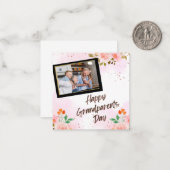 Witte en Roze Gelukkige Grootouders Dag Notitiekaartje (Voorkant / Achterkant in situ)