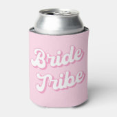 Witte en roze gepersonaliseerde Bride Tribe Koelbo Blikjeskoeler (Blikje Voorkant)