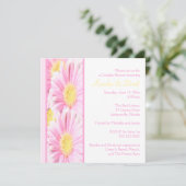 Witte en Roze Gerberas Couples Shower Invitation Kaart (Staand voorkant)