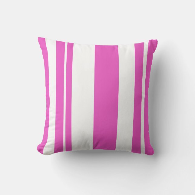 Witte en Roze gestreept pijltje Kussen (Voorkant)