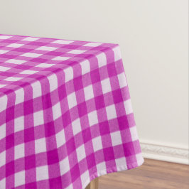 Witte en roze gingham patroon | Katoen geruit Tafelkleed