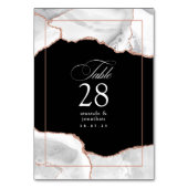 Witte en Roze Gouden Agate Huwelijk Kaart (Achterkant)