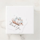 Witte en roze gouden pompoenen herfst dank je wel bedankjes labels (In situ)