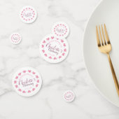 Witte en roze hart baby dochter doop confetti (Groep)