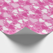 Witte en roze hartdag cadeaupapier (Hoek)