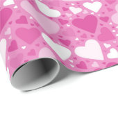 Witte en roze hartdag cadeaupapier (Rol Hoek)