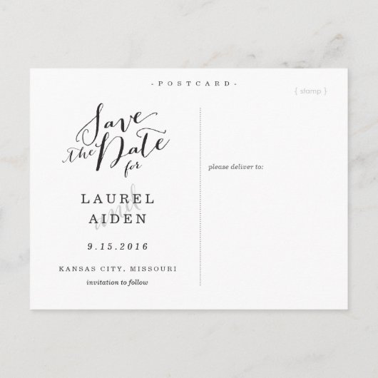  witte en roze harten Opslaan Datum Aankondigingskaart (Achterkant)