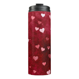 Witte en roze harten thermosbeker